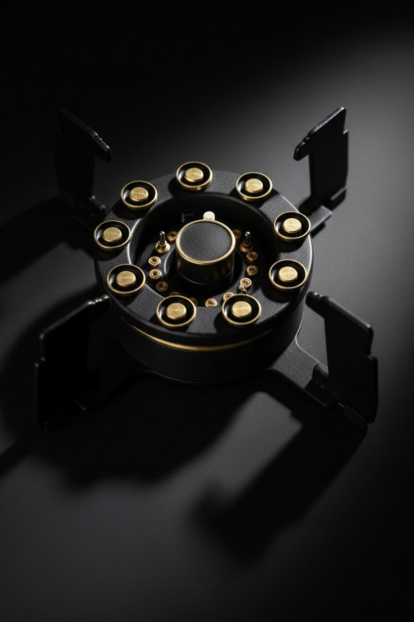FlameMax Double Burner Gas Stove – High-Efficiency Brass Nozzle Burners & Smart Timer Console