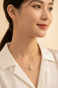 Aurora Pearl Halo Pendant Necklace
