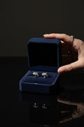 Gold Plated Micro Pave Cubic Zirconia Heart Stud Earrings for Women