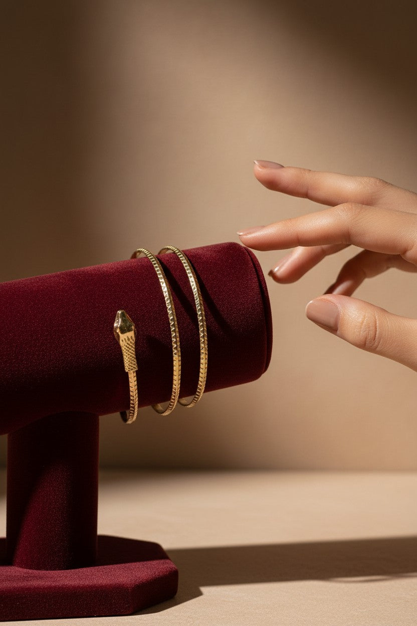 Grecian Gold Spiral Snake Wrap Bracelet Armlet