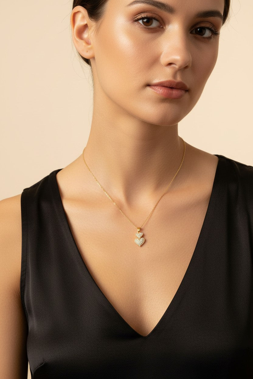 ETERNITY DOUBLE HEART NECKLACE