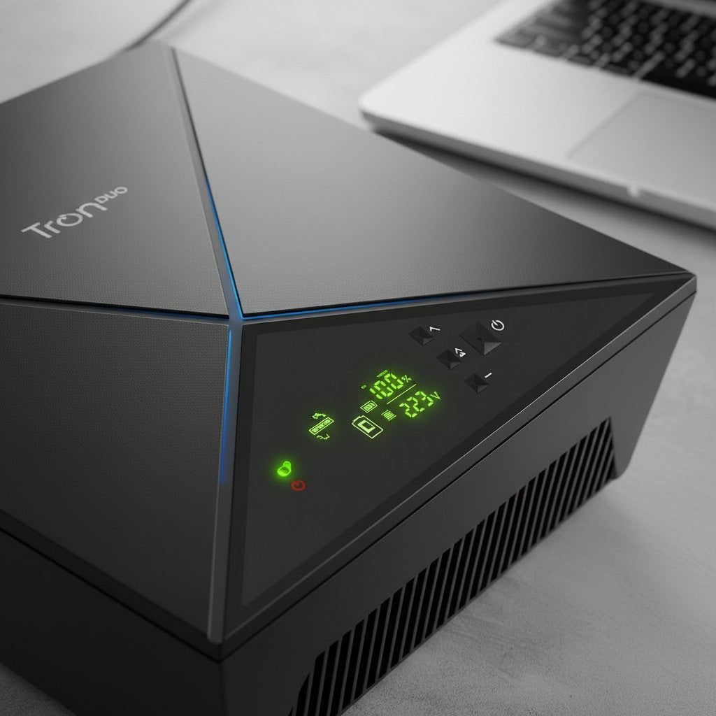TronDuo Smart UPS — LCD Display | 220V | 100% Battery | Home & Office