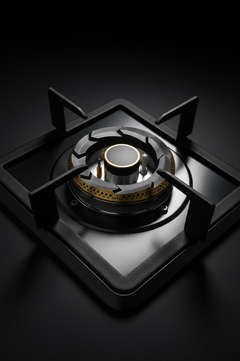 Luxury Gas-Electric Hybrid Hob – Tempered Glass 3-Burner Cooktop with Digital Touch Controls