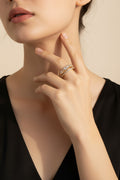 Sienna Double-Layer Geometric Crystal Ring | Adjustable Ring