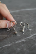 Silver Plated Twisted Loop Ball Drop Earrings for Women